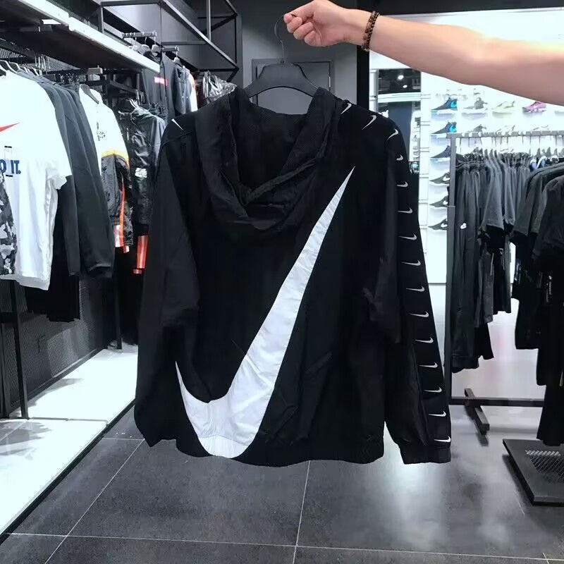 Áo Khoác nike Chính Hãng 100% Chống Gió Dáng Rộng Thêu logo Thời Trang Cho Nam