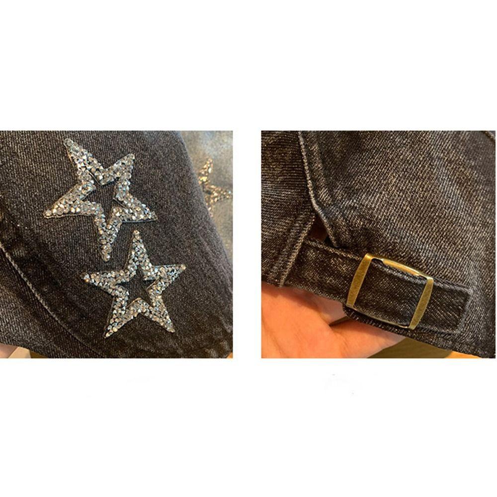 Ellaub Mũ beret Vải denim Họa Sĩ Thời Trang Đường Phố Hàn Quốc