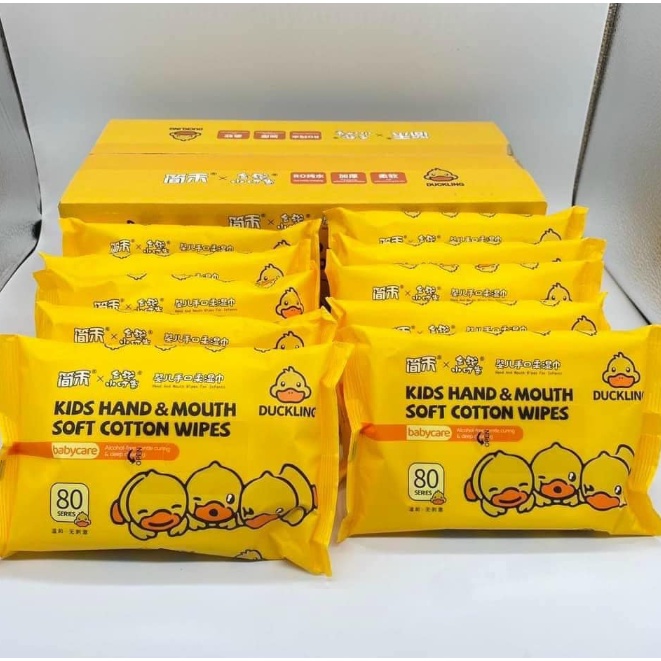 Thùng 10 Gói Khăn Giấy Ướt Con Vịt Vàng DUCKLING