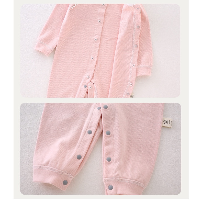 Áo Liền Quần cotton Nguyên Chất Dài Tay Phong Cách Hàn Quốc Cho Bé Sơ Sinh