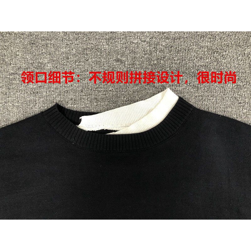 Áo Len Tay Dài Giả Hai Lớp Thời Trang Thu Đông Phong Cách Mới