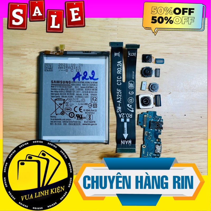 Linh Kiện Samsung A22 A225F / Camera trước,Camera sau,main sạc,cáp nối main sạc,pin rin A225 A225F A22 4G