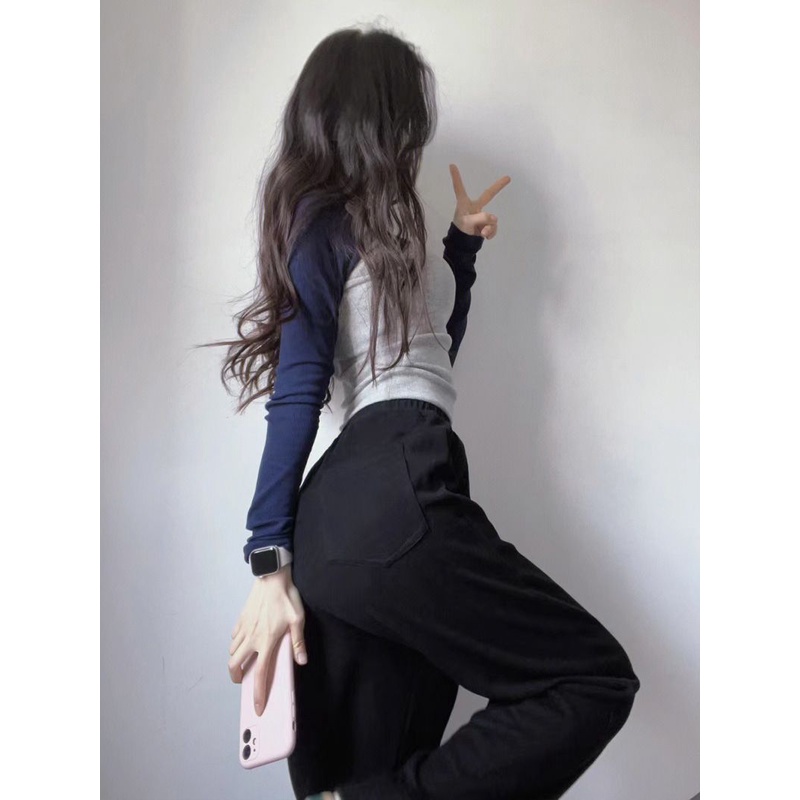 Áo Thun Lửng Tay Dài Eo Cao Thời Trang Xuân Thu 2023 Màu Sắc Đa Dạng Dành Cho Bạn Nữ