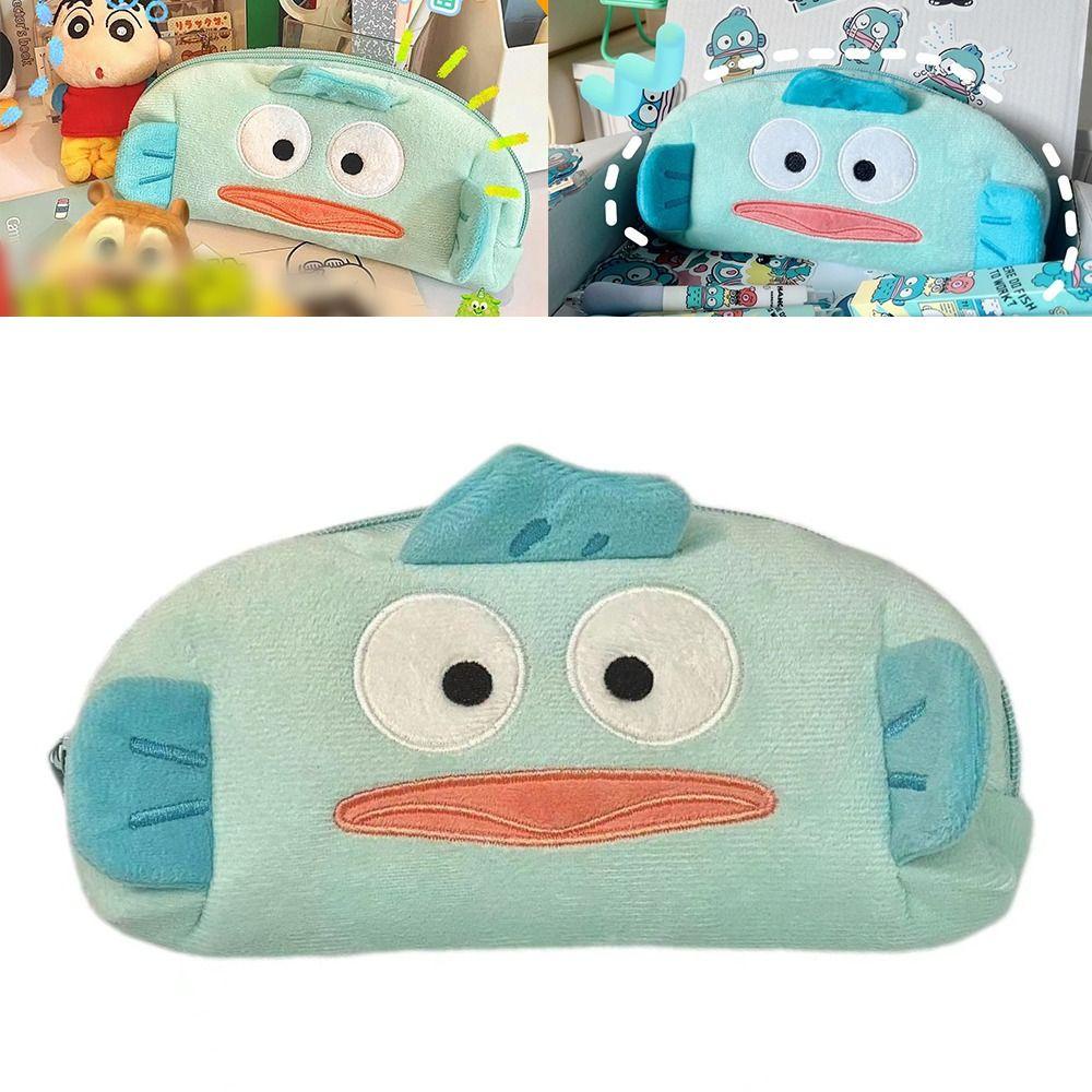 Rowans Túi Đựng Bút Chì Sức Chứa Lớn Có Khóa Kéo Sáng Tạo Hình Cá Xấu Xí hanton Cho Học Sinh