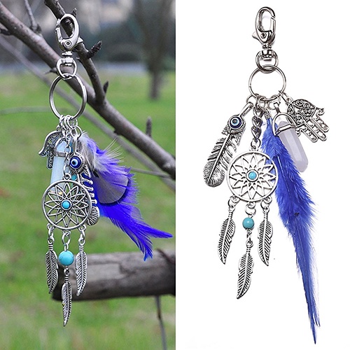 Móc Khóa Hình Dreamcatcher Phối Lông Vũ Tua Rua Phong Cách boho Mua M2