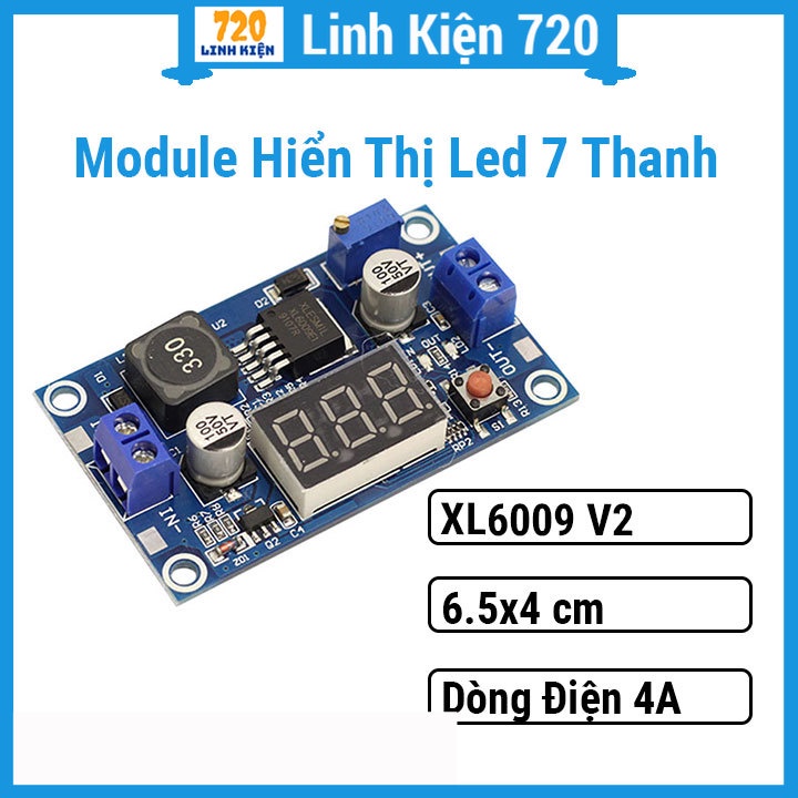 Module Boost DC-DC XL6009 V2 hiển thị led 7 thanh