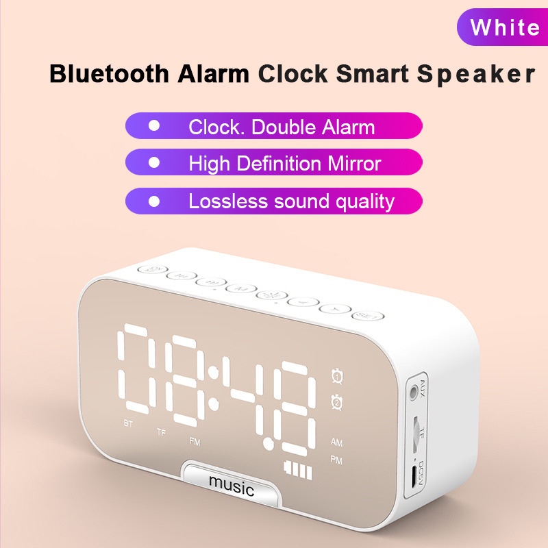 Loa bluetooth kiêm đồng hồ để bàn cao cấp  loa mini không dây kiêm đồng hồ thông minh Cs2