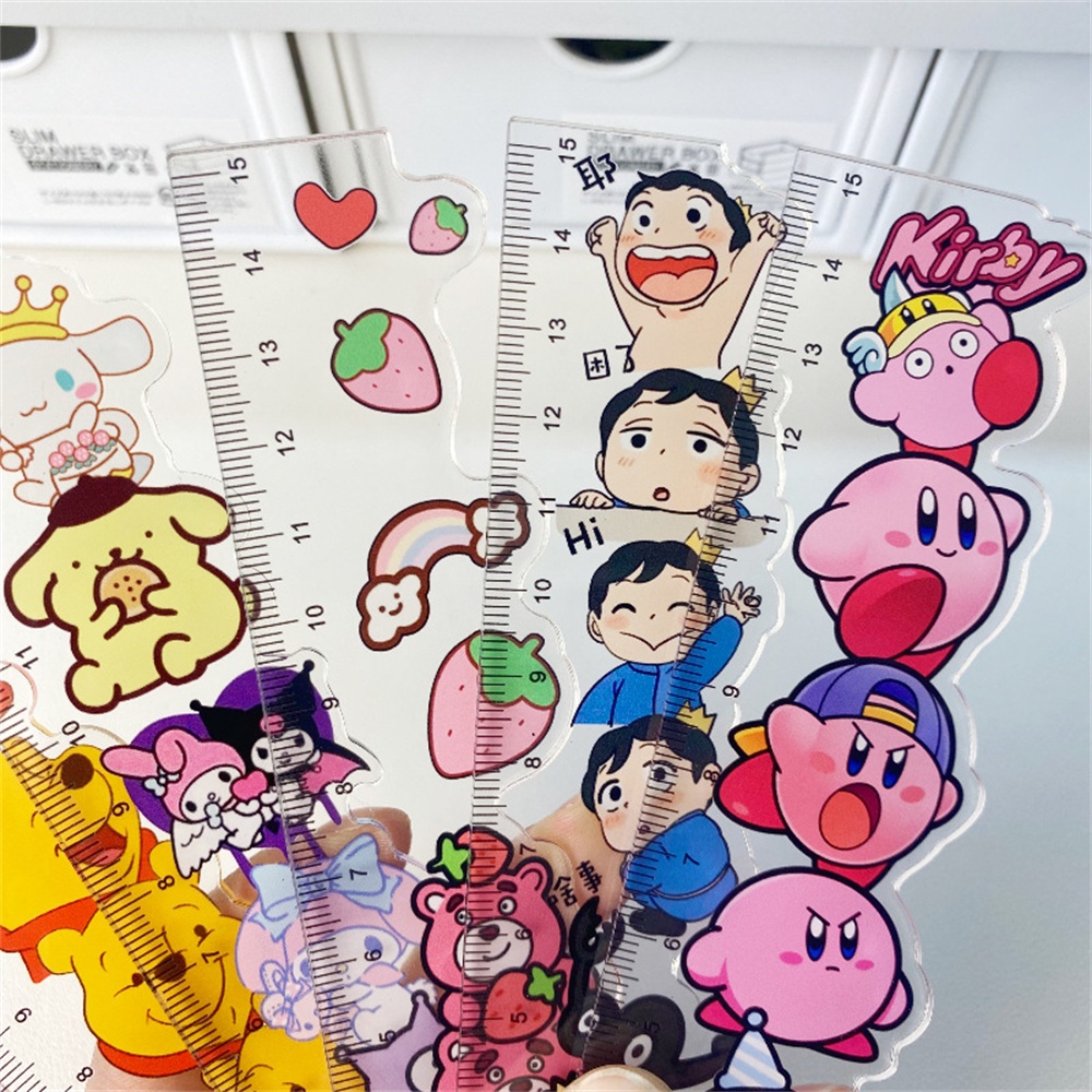 SANRIO Thước Đo Hoạt Hình winnie the pooh 15cm Bằng acrylic Dễ Thương Cho Học Sinh