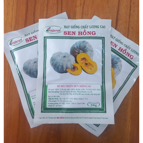 Hạt giống bí đỏ tròn Sen Hồng 01 20g