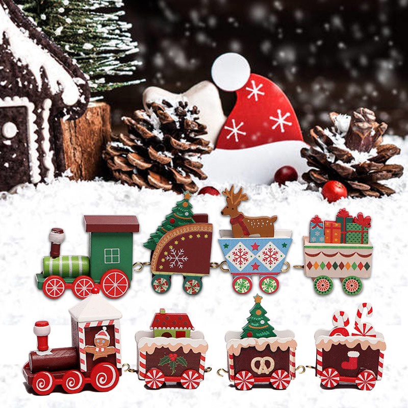 Đồ trang trí Tàu Lửa Bằng Gỗ Dùng Trang Trí Giáng Sinh / Tiệc Giáng Sinh / Năm Mới