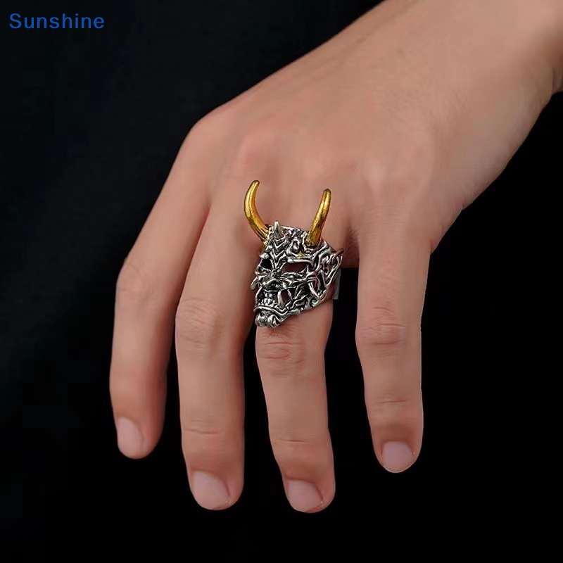 1 Nhẫn Thép Titan Hình Đầu Lâu Phong Cách gothic punk Thời Trang Cho Nam vn