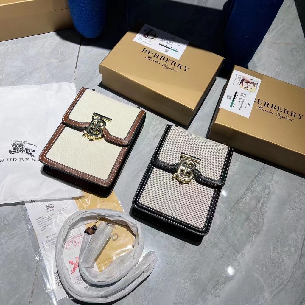 Burberry Túi Da Đeo Chéo Thể Thao Đựng Điện Thoại Thời Trang Cho Nam Và Nữ