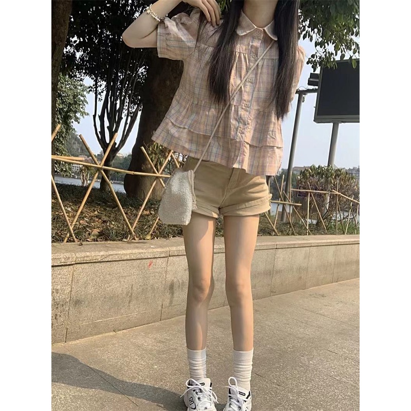 Áo Kiểu Tay Phồng Họa Tiết Sọc Caro Thời Trang Mùa Hè