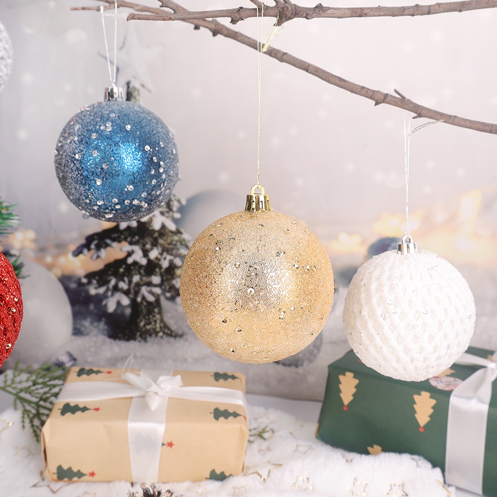 Set 12 Trái Châu Lấp Lánh Trang Trí Cây Thông Noel