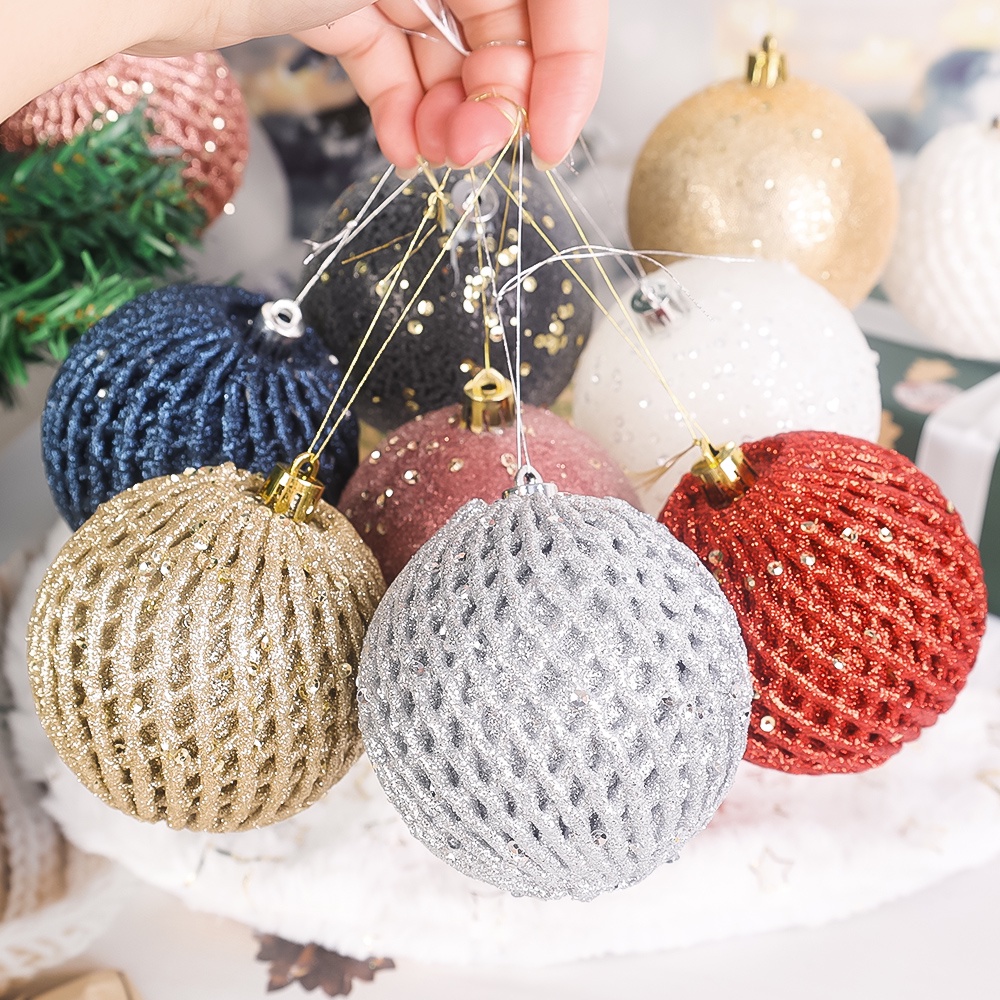 Set 12 Trái Châu Lấp Lánh Trang Trí Cây Thông Noel