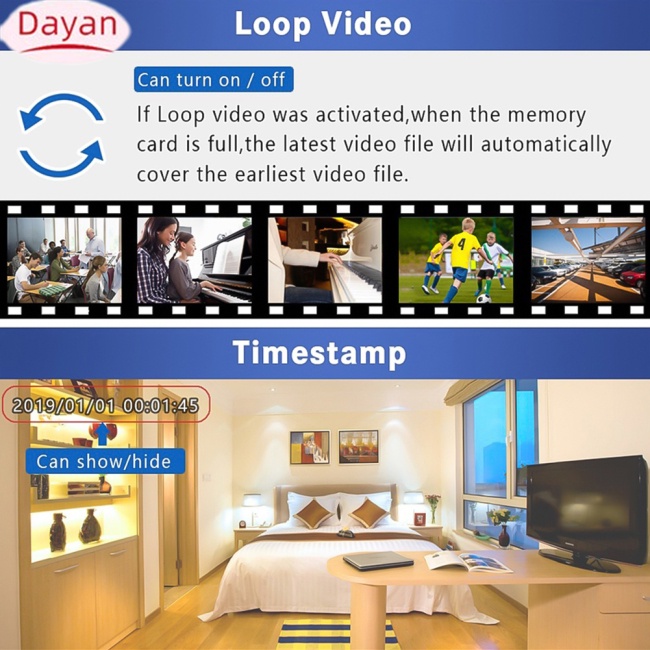 Máy Quay An Ninh 1080p mini Thiết Kế Nút Chuyển Động diy