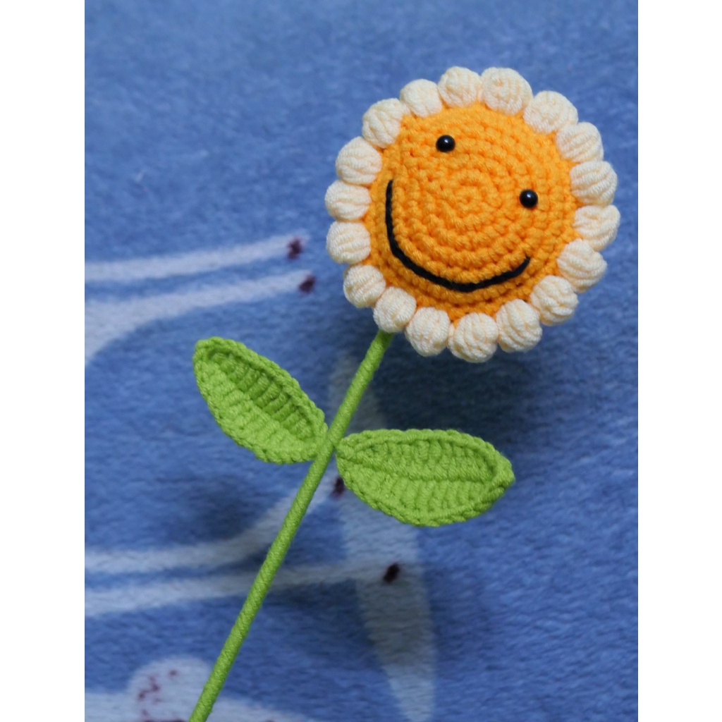 Bó Hoa Hướng Dương Đan Len Thủ Công Sáng Tạo Làm Quà Tặng Sinh Nhật