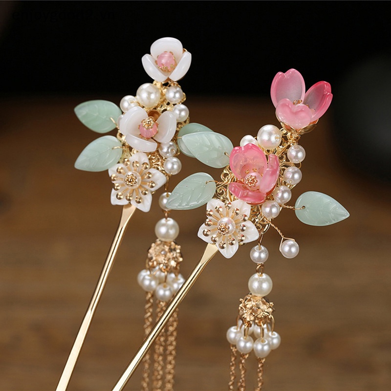Trâm Cài Tóc Trung Hoa Đính Ngọc Trai Giả Thời Trang Truyền Thống retro Dành Cho Cô Dâu