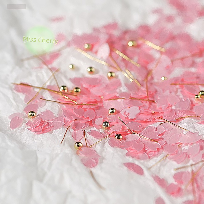 1 Lọ  Kim Tuyến Nhiều Màu Sắc Hình Cánh Hoa Anh Đào Trang Trí Móng Tay