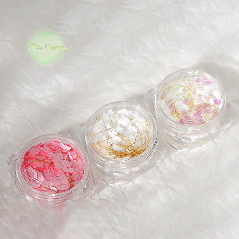 1 Lọ  Kim Tuyến Nhiều Màu Sắc Hình Cánh Hoa Anh Đào Trang Trí Móng Tay