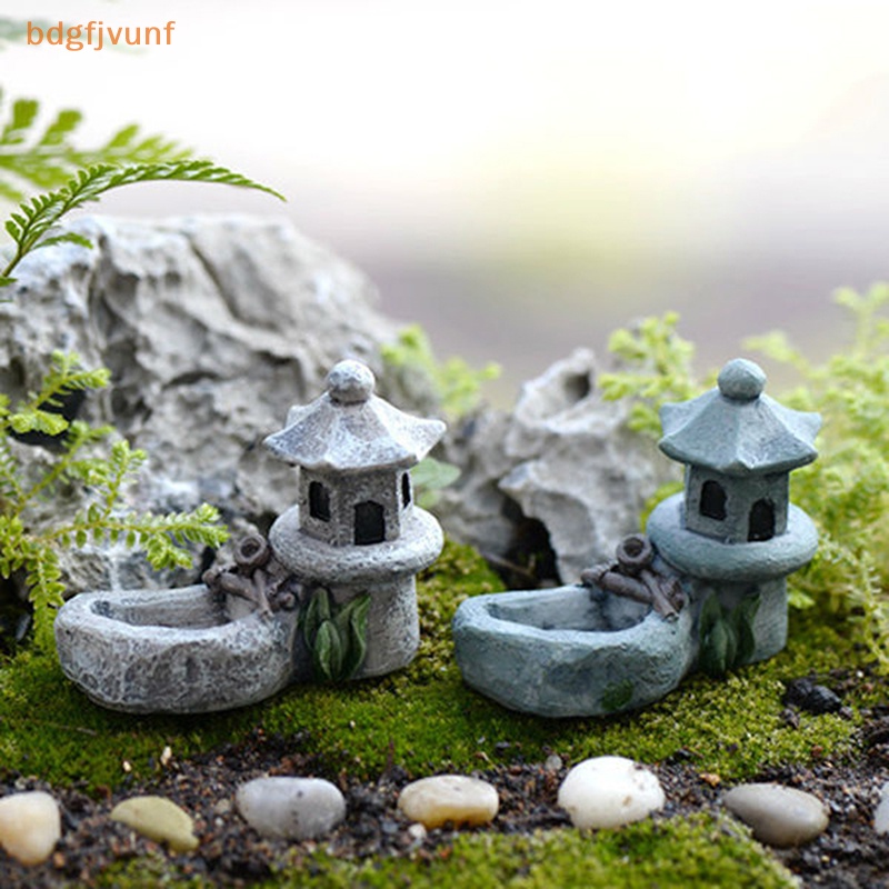 Bdgf Tượng Tháp pond mini Bằng Nhựa resin Phong Cách retro Trang Trí Tiểu Cảnh diy