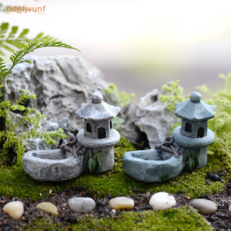 Bdgf Tượng Tháp pond mini Bằng Nhựa resin Phong Cách retro Trang Trí Tiểu Cảnh diy