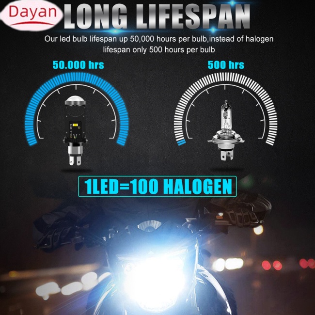 4 Đèn pha DAYAN siêu sáng 3200lm cho xe hơi/ xe tải/ xe máy