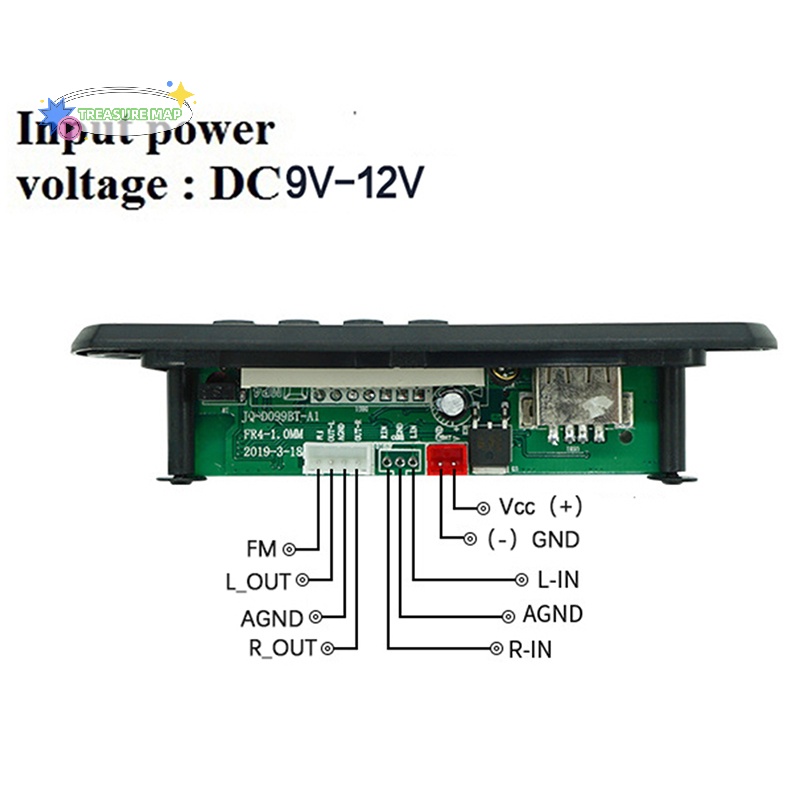 Bảng Mạch Giải Mã Âm Thanh usb tf fm bluetooth 5.0 9v-12v mp3 Wm Không Dây heyuanlong333 Có Điều Khiển Từ Xa Cho Xe Hơi