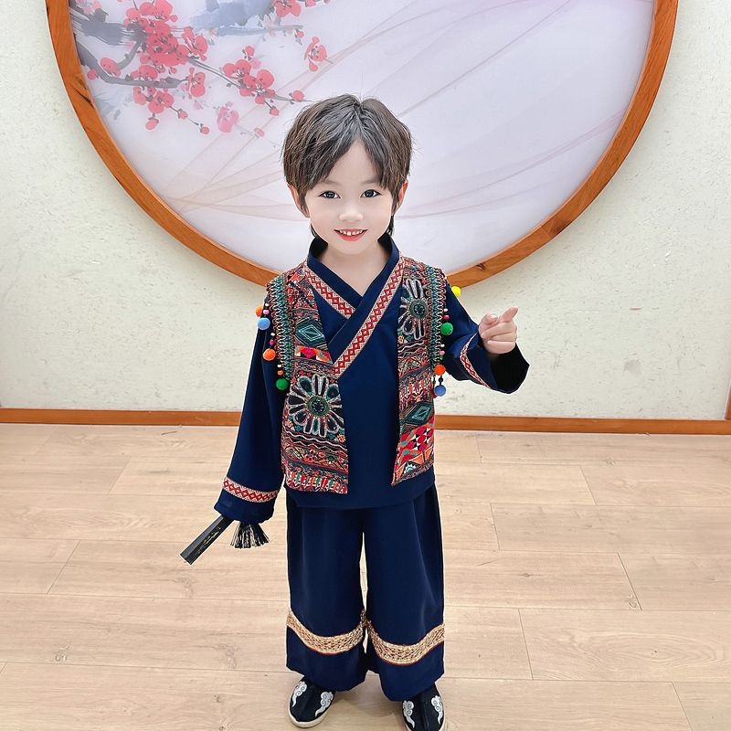 Bộ Quần Áo Hán Phục Dài Tay Phong Cách Mùa Thu Cho Bé Trai#0903#