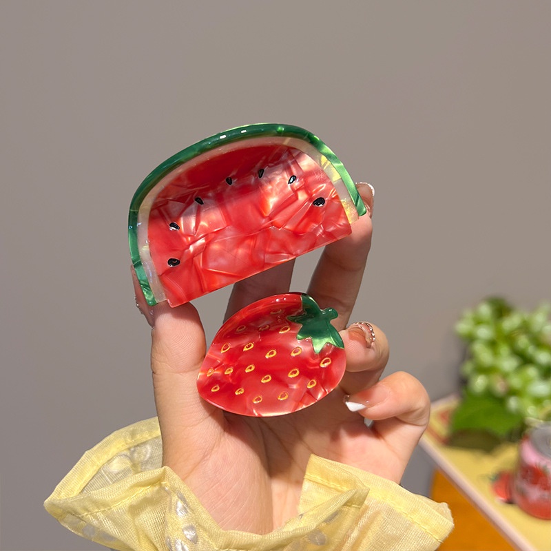 Kẹp Tóc Nửa Hình Dưa Hấu / Chanh Hoạt Hình Kiểu Hàn Quốc Thời Trang Mùa Hè Cho Bé Gái