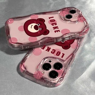 Ốp Điện Thoại Luck Bear Lotso Tương Thích Cho iPhone 17 16 15 14 11 Pro 12 13Mini XS Max X XR 7 8 6S Plus SE2020 Vỏ Mềm Trong Suốt TPU Silicon Chống Rơi Vỏ Túi Khí Chống Sốc