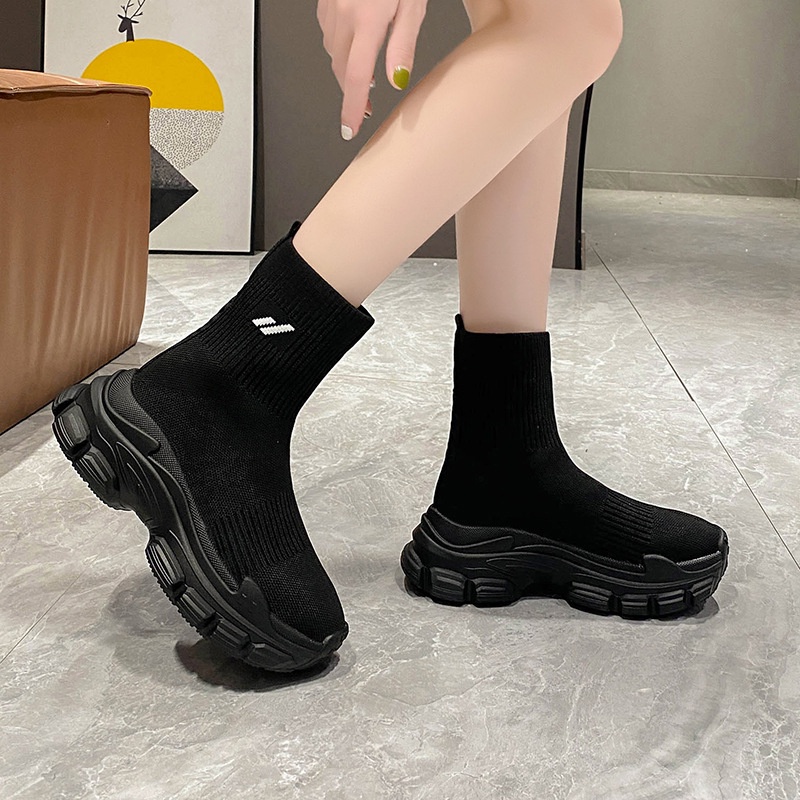 Qinos Giày Thể Thao Dệt Kim Đế Dày Co Giãn Thời Trang