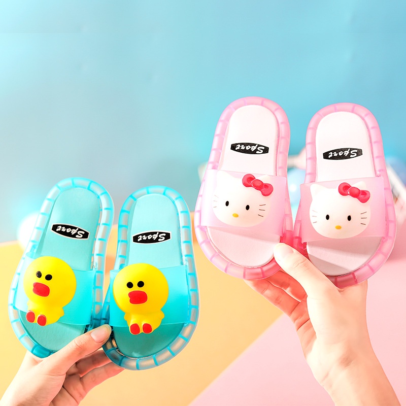 Dép Đi Trong Nhà / Ngoài Trời Họa Tiết Hoạt Hình Có Đèn Phát Sáng Dành Cho Bé