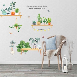 Decal Dán Tường Chậu Cây Dây Đèn-BA7290