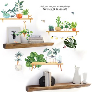 Decal Dán Tường Chậu Cây Dây Đèn-BA7290