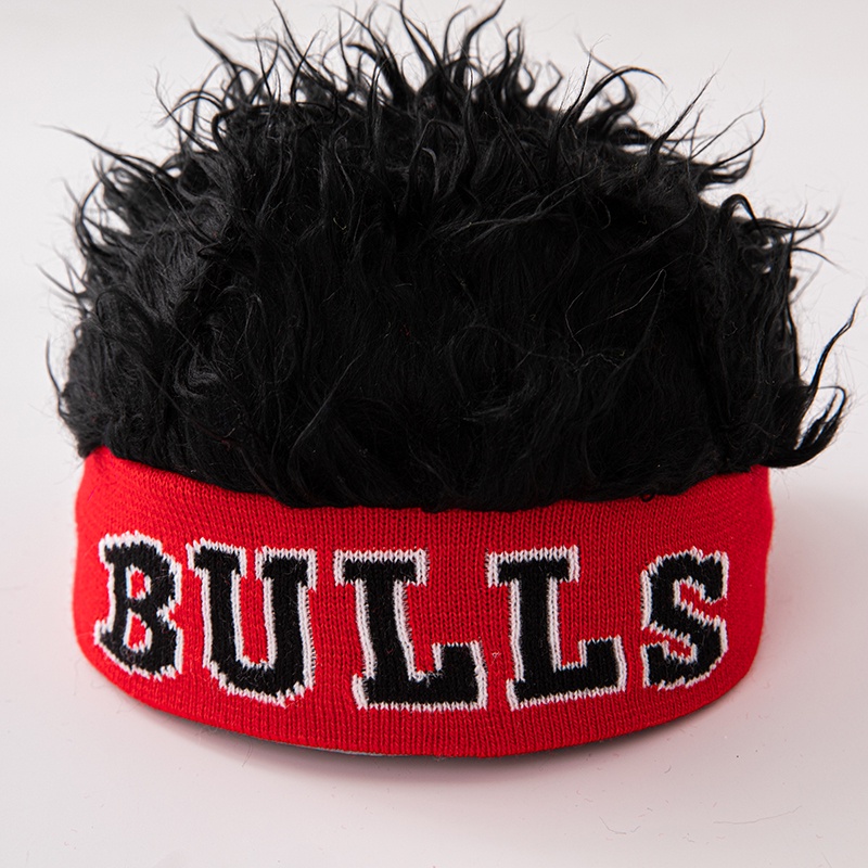 Mũ Len Không Vành Gắn Tóc Giả Phong Cách hip hop Cá Tính