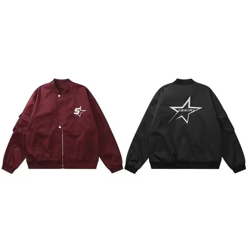 Áo khoác nam dù 2 lớp form rộng nam nữ hoạ tiết camping Áo khoác bomber họa tiết thêu vintage thời trang cho nữ áo khoác bomber phong cách