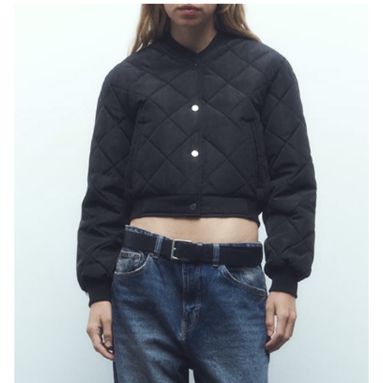 Za Áo Khoác bomber Nữ Đệm cotton Dáng Ngắn Thời Trang Mùa Thu 233046227