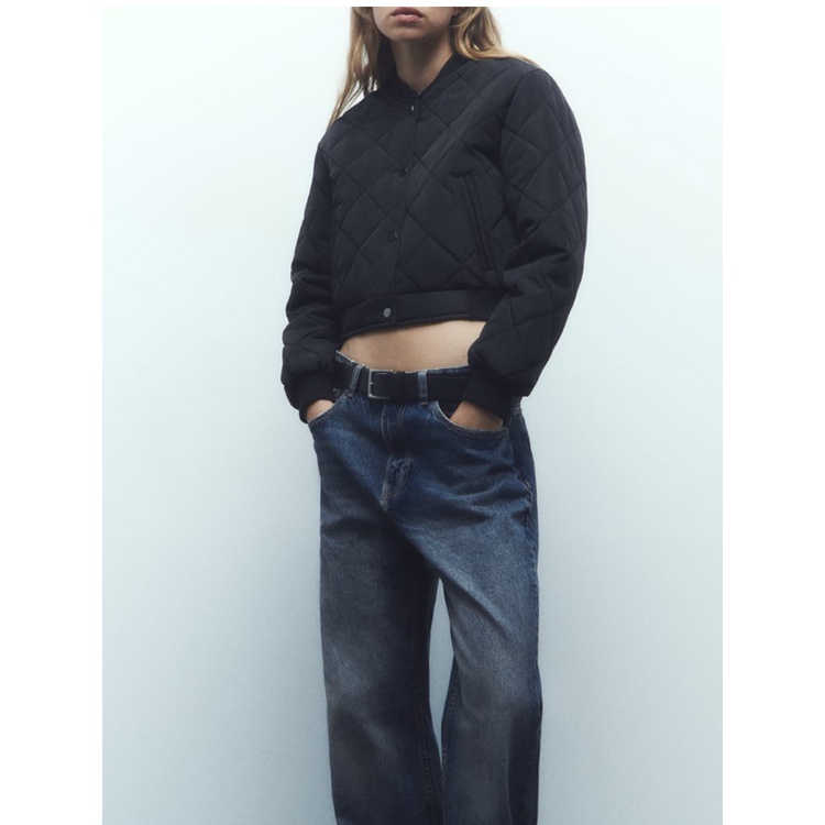 Za Áo Khoác bomber Nữ Đệm cotton Dáng Ngắn Thời Trang Mùa Thu 233046227