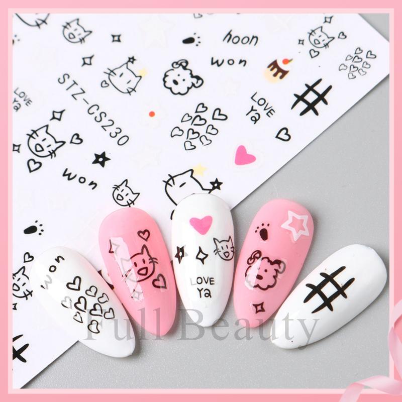 Mới Sticker Dán Móng Tay Họa Tiết Hoạt Hình graffiti Dễ Thương Bắt Mắt