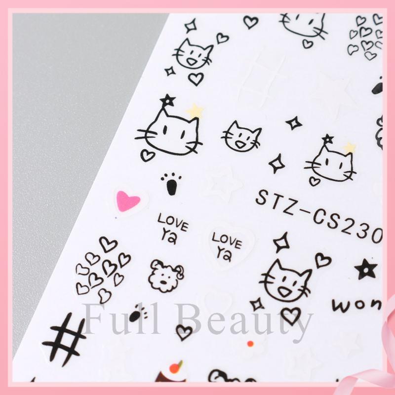 Mới Sticker Dán Móng Tay Họa Tiết Hoạt Hình graffiti Dễ Thương Bắt Mắt