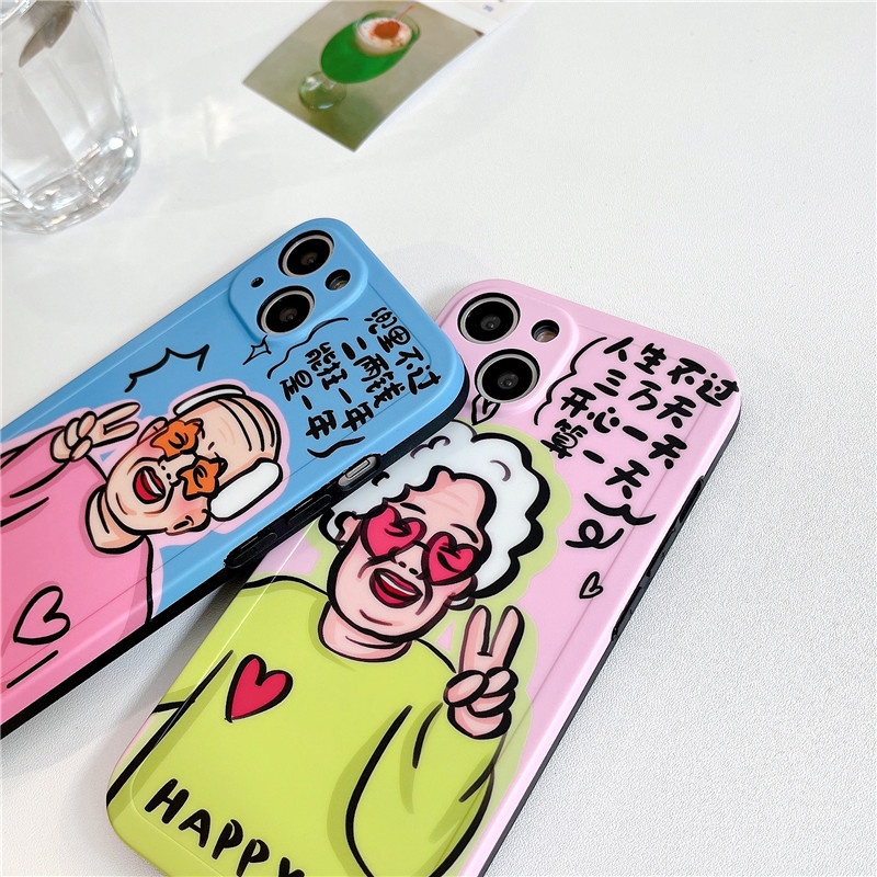 Hoạt Hình Ốp Điện Thoại Mềm Hình Ông Bà Và Bà Đáng Yêu Cho iphone14 14pro 14promax 13 13pro 13promax 12 12pro 12promax 11