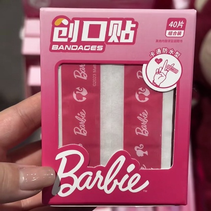 Hộp 40 Miếng Băng Đô miniso * Búp Bê barbie Co Giãn Thoáng Khí Chống Thấm Nước