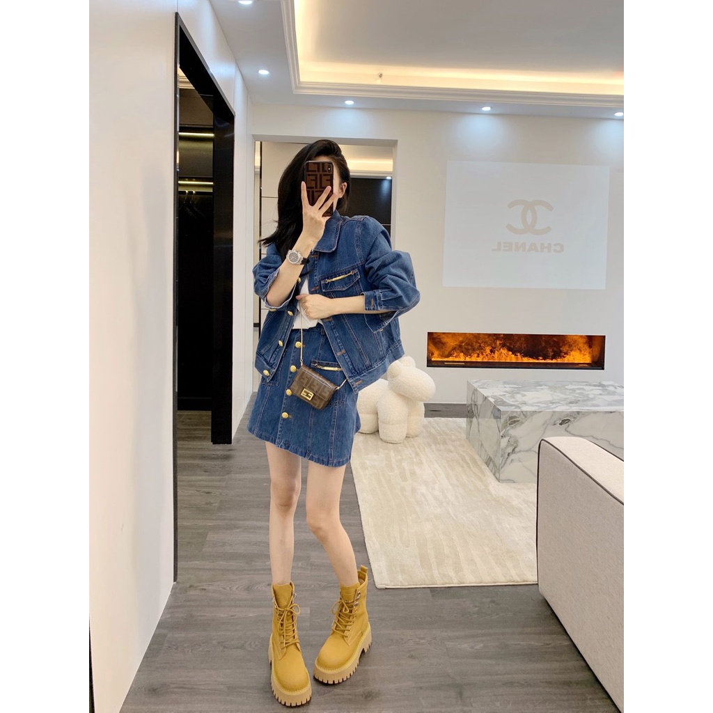 Set Áo Váy denim Thời Trang Mùa Thu 2023 Cho Nữ