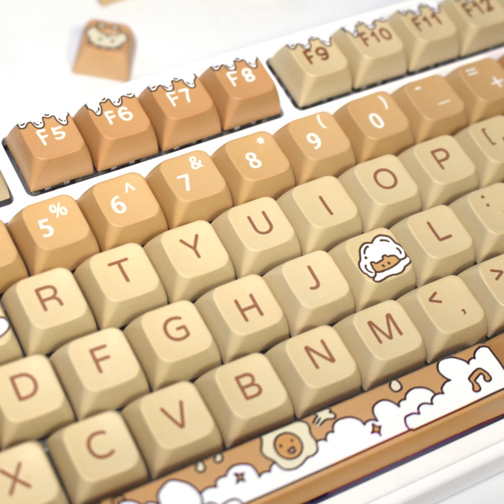 Fried Eggs Keycap XDA Profile Hoạt Hình PBT DYE SUB Bàn Phím Cơ Keycap