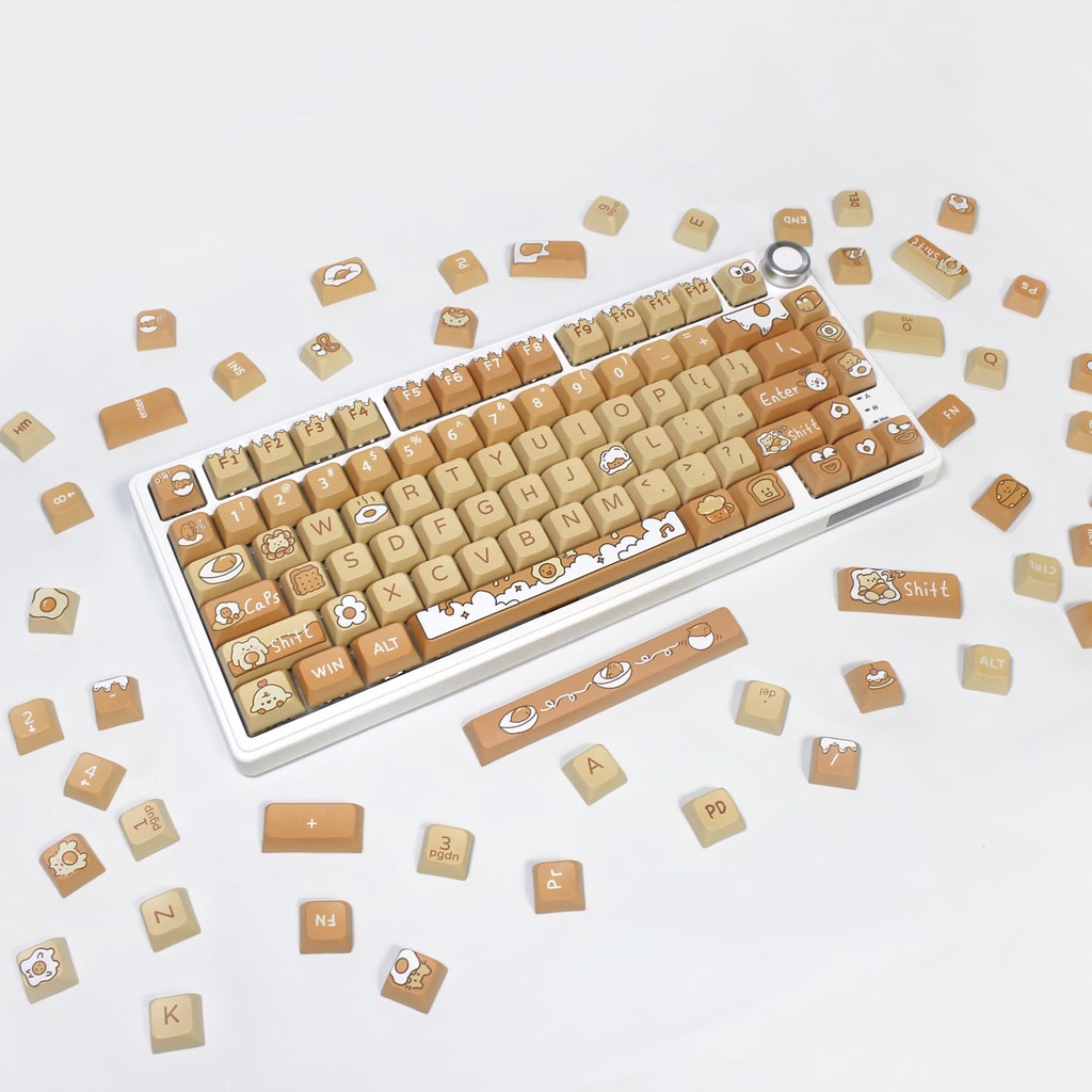 Fried Eggs Keycap XDA Profile Hoạt Hình PBT DYE SUB Bàn Phím Cơ Keycap