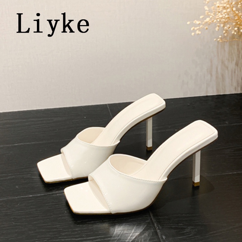 Liyke Dép Cao Gót Mũi Vuông Phong Cách Đường Phố Gợi Cảm Cho Nữ