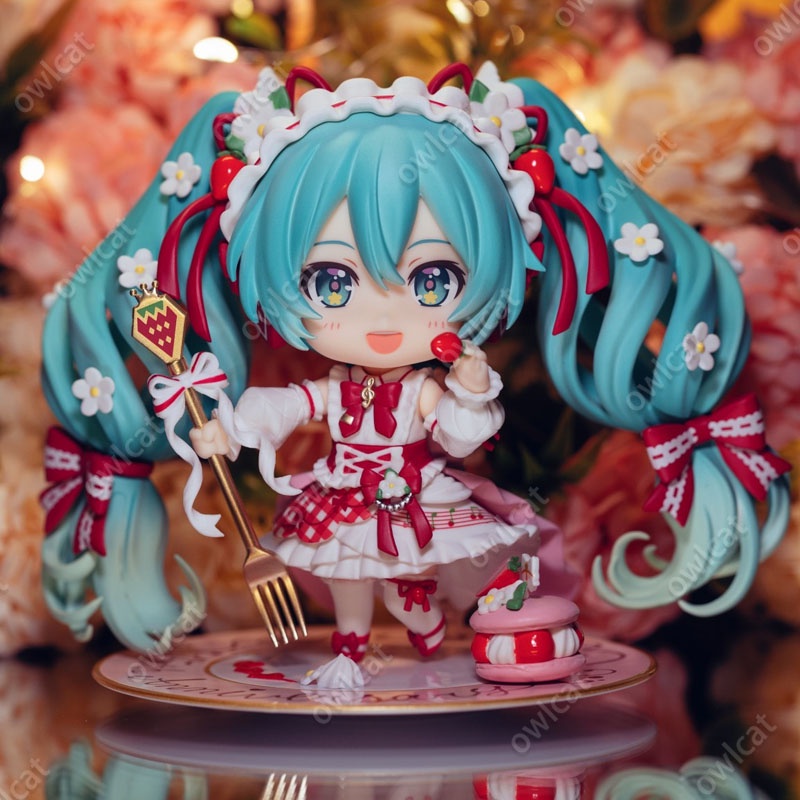 Mô Hình Nhân Vật Miku Nendoroid 1939#  Strawbarry Birthday Cake Theme Hatsune Miku Girl 10cm Virtual Singer Figure Packed in Box Red Vocaloid Doll Model