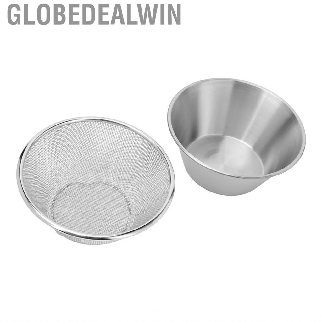 Globedealwin Stainless Steel Colander Strainer Bowl Set Reusable High Toughness Mix