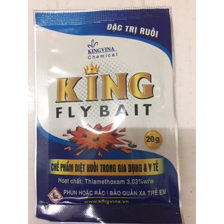 THUỐC DIỆT RUỒI KING FLY BAIT bột dạng gói  pha 20gr